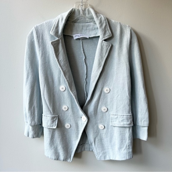 Amina Rubinacci pale blue knit linen and cotton blazer - Picture 1 of 6